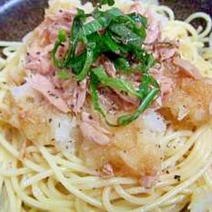 火を使わない☆ツナおろしそパスタ